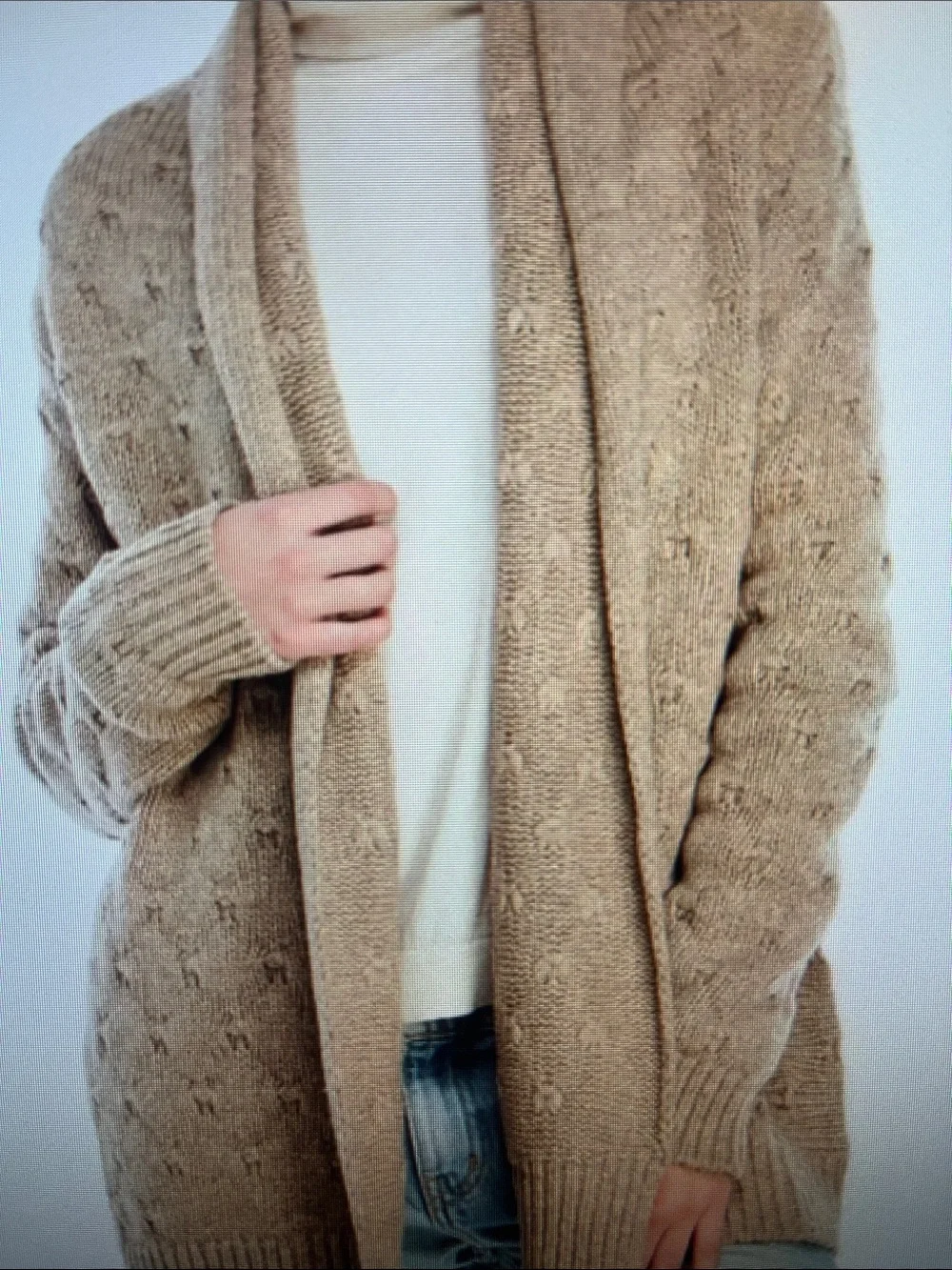 Vince Yak Wool Blend Textured Open Cardigan Sweater w/Pockets